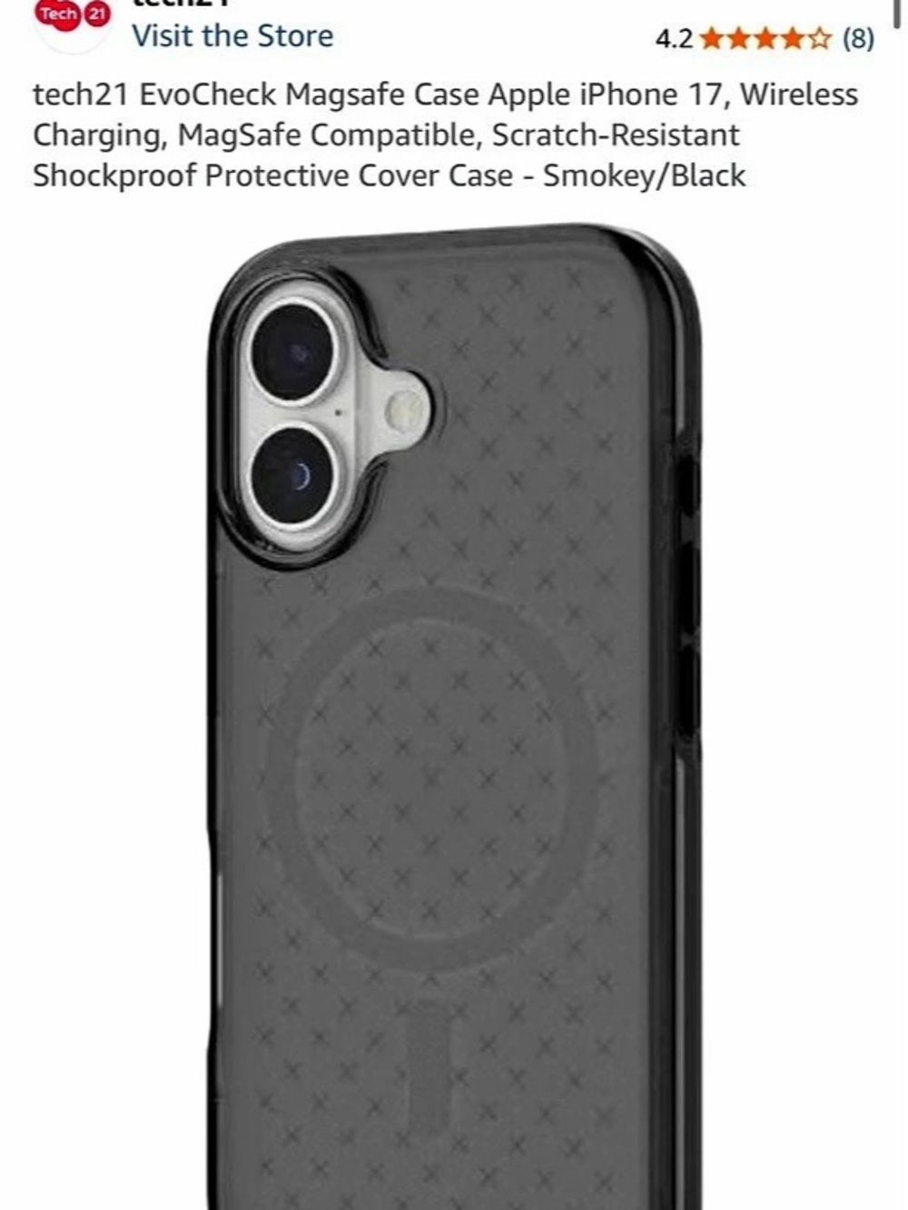 Tech21 EvoCheck MagSafe Case for Apple iPhone 17 Black